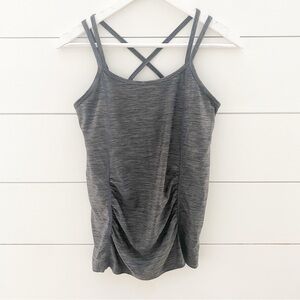 Motherhood Maternity Gray Space Dye Ruched Camisole Tank Top Size S